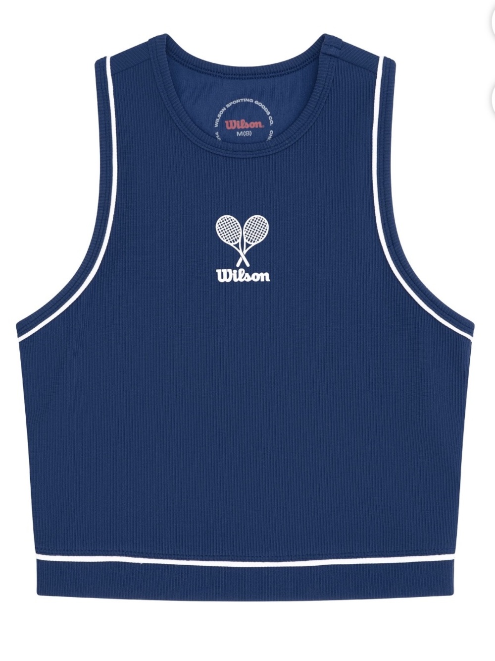Wilson Navy Tank Top with White Piping and Tennis Graphic size6/6X